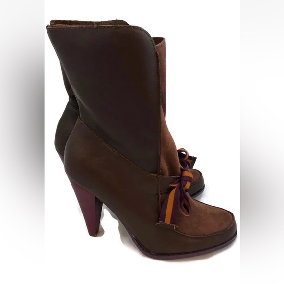 NIB- Poetic Licence Headliner 6.5M Leather Brown Pull-Up Mid-Calf Bootie - Picture 3 of 10